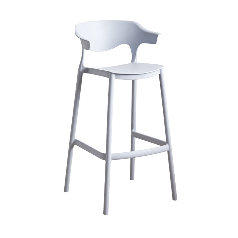Modern Style Plastic Bar Stool with Footrest and Low Back Living Room Simple Bar Stool Grey 1 Piece Bar Stool(30"H) Clearhalo 'Bar Furniture' 'Bar Stools' 'bar_stools' 'furn' 'furn_bar_stools' 'furniture_bar_stools' 'Kitchen & Dining Furniture' 'kitchen&dining_furn' 'kitchen' 'kitchen_furn' Furniture' 4575529