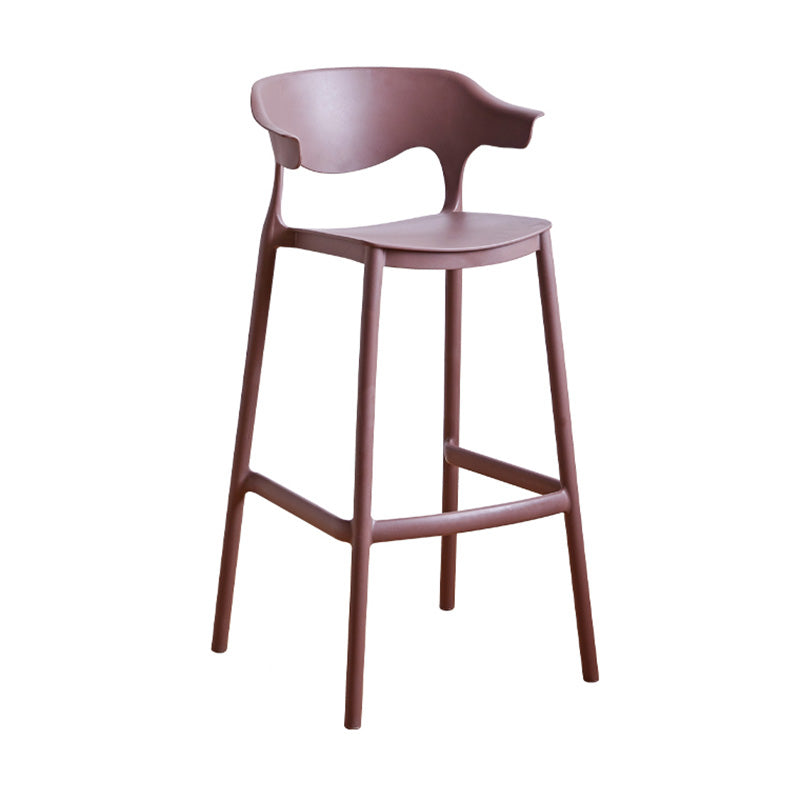 Modern Style Plastic Bar Stool with Footrest and Low Back Living Room Simple Bar Stool Coffee 1 Piece Bar Stool(30"H) Clearhalo 'Bar Furniture' 'Bar Stools' 'bar_stools' 'furn' 'furn_bar_stools' 'furniture_bar_stools' 'Kitchen & Dining Furniture' 'kitchen&dining_furn' 'kitchen' 'kitchen_furn' Furniture' 4575534