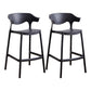 Modern Style Plastic Bar Stool with Footrest and Low Back Living Room Simple Bar Stool Black 2 Piece Set Counter Stool(26"H) Clearhalo 'Bar Furniture' 'Bar Stools' 'bar_stools' 'furn' 'furn_bar_stools' 'furniture_bar_stools' 'Kitchen & Dining Furniture' 'kitchen&dining_furn' 'kitchen' 'kitchen_furn' Furniture' 4575536