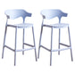 Modern Style Plastic Bar Stool with Footrest and Low Back Living Room Simple Bar Stool Blue 2 Piece Set Counter Stool(26"H) Clearhalo 'Bar Furniture' 'Bar Stools' 'bar_stools' 'furn' 'furn_bar_stools' 'furniture_bar_stools' 'Kitchen & Dining Furniture' 'kitchen&dining_furn' 'kitchen' 'kitchen_furn' Furniture' 4575540
