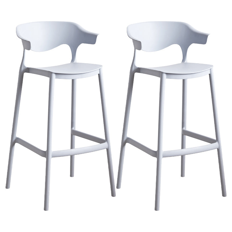 Modern Style Plastic Bar Stool with Footrest and Low Back Living Room Simple Bar Stool Grey 2 Piece Set Bar Stool(30"H) Clearhalo 'Bar Furniture' 'Bar Stools' 'bar_stools' 'furn' 'furn_bar_stools' 'furniture_bar_stools' 'Kitchen & Dining Furniture' 'kitchen&dining_furn' 'kitchen' 'kitchen_furn' Furniture' 4575547