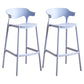 Modern Style Plastic Bar Stool with Footrest and Low Back Living Room Simple Bar Stool Blue 2 Piece Set Bar Stool(30"H) Clearhalo 'Bar Furniture' 'Bar Stools' 'bar_stools' 'furn' 'furn_bar_stools' 'furniture_bar_stools' 'Kitchen & Dining Furniture' 'kitchen&dining_furn' 'kitchen' 'kitchen_furn' Furniture' 4575549