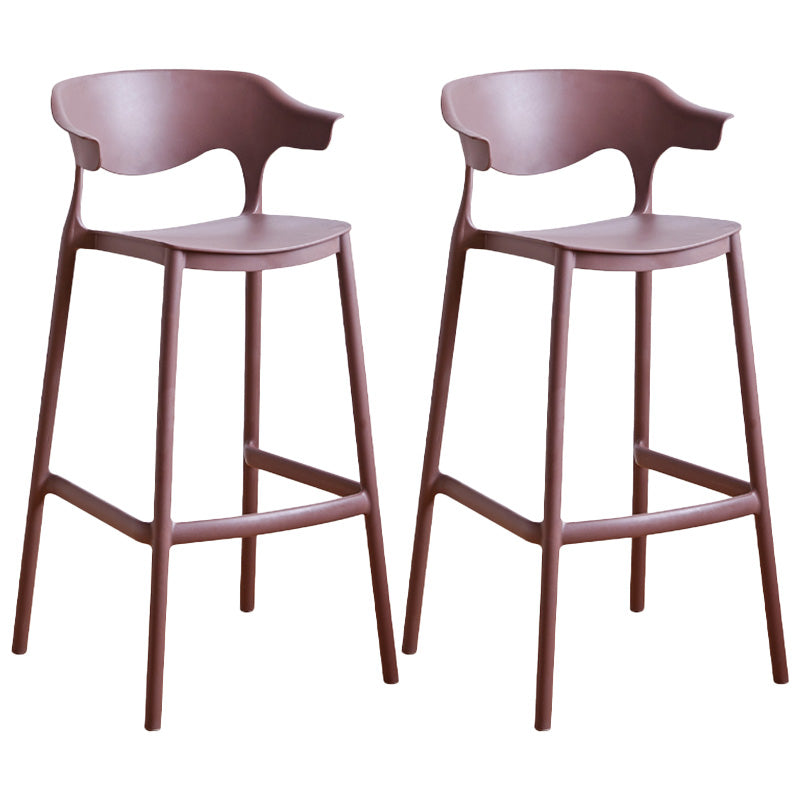 Modern Style Plastic Bar Stool with Footrest and Low Back Living Room Simple Bar Stool Coffee 2 Piece Set Bar Stool(30"H) Clearhalo 'Bar Furniture' 'Bar Stools' 'bar_stools' 'furn' 'furn_bar_stools' 'furniture_bar_stools' 'Kitchen & Dining Furniture' 'kitchen&dining_furn' 'kitchen' 'kitchen_furn' Furniture' 4575552