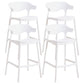 Modern Style Plastic Bar Stool with Footrest and Low Back Living Room Simple Bar Stool White 4 Piece Set Counter Stool(26"H) Clearhalo 'Bar Furniture' 'Bar Stools' 'bar_stools' 'furn' 'furn_bar_stools' 'furniture_bar_stools' 'Kitchen & Dining Furniture' 'kitchen&dining_furn' 'kitchen' 'kitchen_furn' Furniture' 4575555