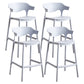 Modern Style Plastic Bar Stool with Footrest and Low Back Living Room Simple Bar Stool Grey 4 Piece Set Counter Stool(26"H) Clearhalo 'Bar Furniture' 'Bar Stools' 'bar_stools' 'furn' 'furn_bar_stools' 'furniture_bar_stools' 'Kitchen & Dining Furniture' 'kitchen&dining_furn' 'kitchen' 'kitchen_furn' Furniture' 4575556