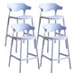 Modern Style Plastic Bar Stool with Footrest and Low Back Living Room Simple Bar Stool Blue 4 Piece Set Counter Stool(26"H) Clearhalo 'Bar Furniture' 'Bar Stools' 'bar_stools' 'furn' 'furn_bar_stools' 'furniture_bar_stools' 'Kitchen & Dining Furniture' 'kitchen&dining_furn' 'kitchen' 'kitchen_furn' Furniture' 4575558