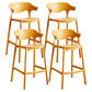 Modern Style Plastic Bar Stool with Footrest and Low Back Living Room Simple Bar Stool Yellow 4 Piece Set Counter Stool(26"H) Clearhalo 'Bar Furniture' 'Bar Stools' 'bar_stools' 'furn' 'furn_bar_stools' 'furniture_bar_stools' 'Kitchen & Dining Furniture' 'kitchen&dining_furn' 'kitchen' 'kitchen_furn' Furniture' 4575562