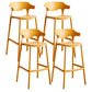 Modern Style Plastic Bar Stool with Footrest and Low Back Living Room Simple Bar Stool Yellow 4 Piece Set Bar Stool(30"H) Clearhalo 'Bar Furniture' 'Bar Stools' 'bar_stools' 'furn' 'furn_bar_stools' 'furniture_bar_stools' 'Kitchen & Dining Furniture' 'kitchen&dining_furn' 'kitchen' 'kitchen_furn' Furniture' 4575571