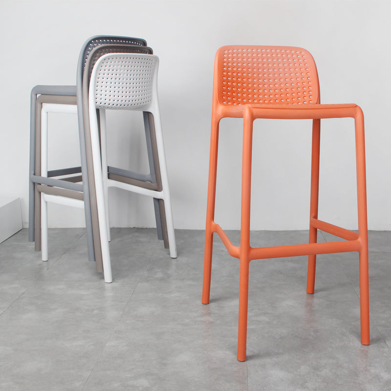Scandinavia Style Bar-stool Square Seat PP Legs for Kitchen Bar Clearhalo 'Bar Furniture' 'Bar Stools' 'bar_stools' 'furn' 'furn_bar_stools' 'furniture_bar_stools' 'Kitchen & Dining Furniture' 'kitchen&dining_furn' 'kitchen' 'kitchen_furn' Furniture' 4575574
