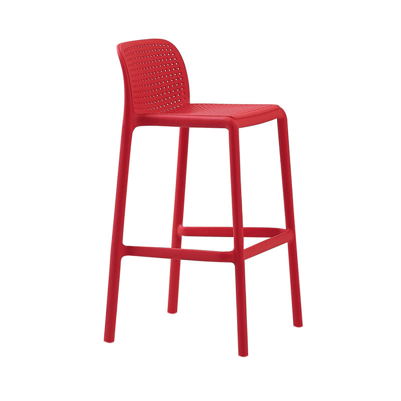 Scandinavia Style Bar-stool Square Seat PP Legs for Kitchen Bar Red 1 Piece Clearhalo 'Bar Furniture' 'Bar Stools' 'bar_stools' 'furn' 'furn_bar_stools' 'furniture_bar_stools' 'Kitchen & Dining Furniture' 'kitchen&dining_furn' 'kitchen' 'kitchen_furn' Furniture' 4575575