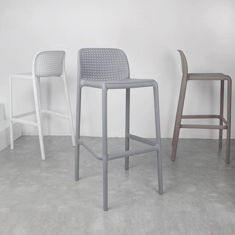 Scandinavia Style Bar-stool Square Seat PP Legs for Kitchen Bar Clearhalo 'Bar Furniture' 'Bar Stools' 'bar_stools' 'furn' 'furn_bar_stools' 'furniture_bar_stools' 'Kitchen & Dining Furniture' 'kitchen&dining_furn' 'kitchen' 'kitchen_furn' Furniture' 4575581