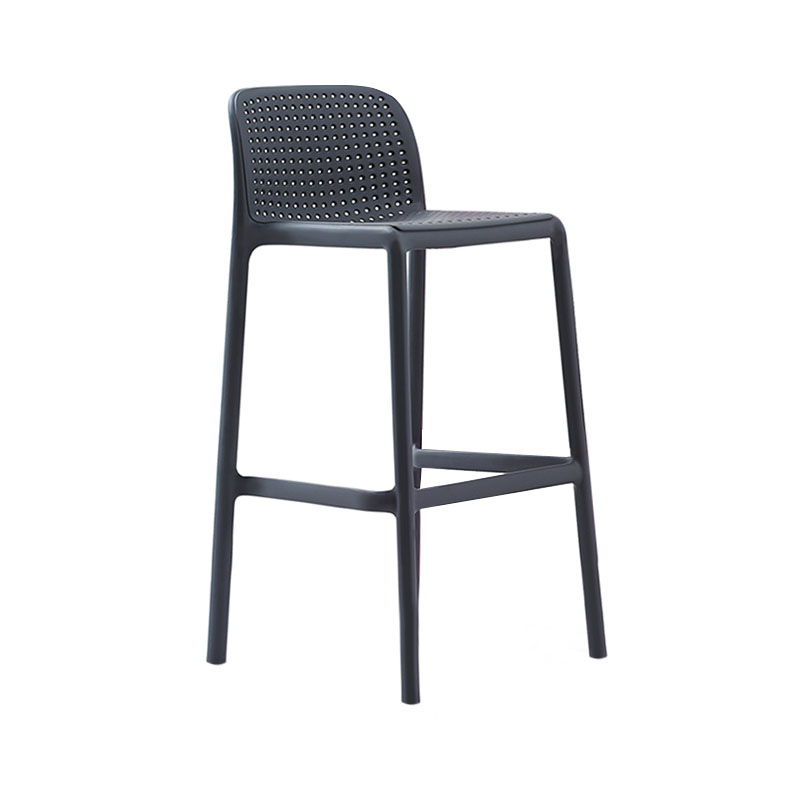 Scandinavia Style Bar-stool Square Seat PP Legs for Kitchen Bar Black 1 Piece Clearhalo 'Bar Furniture' 'Bar Stools' 'bar_stools' 'furn' 'furn_bar_stools' 'furniture_bar_stools' 'Kitchen & Dining Furniture' 'kitchen&dining_furn' 'kitchen' 'kitchen_furn' Furniture' 4575587