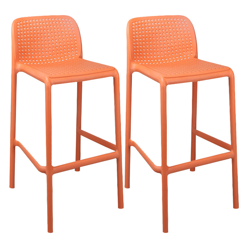 Scandinavia Style Bar-stool Square Seat PP Legs for Kitchen Bar Orange 2 Piece Set Clearhalo 'Bar Furniture' 'Bar Stools' 'bar_stools' 'furn' 'furn_bar_stools' 'furniture_bar_stools' 'Kitchen & Dining Furniture' 'kitchen&dining_furn' 'kitchen' 'kitchen_furn' Furniture' 4575591