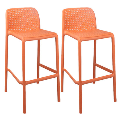 Scandinavia Style Bar-stool Square Seat PP Legs for Kitchen Bar Orange 2 Piece Set Clearhalo 'Bar Furniture' 'Bar Stools' 'bar_stools' 'furn' 'furn_bar_stools' 'furniture_bar_stools' 'Kitchen & Dining Furniture' 'kitchen&dining_furn' 'kitchen' 'kitchen_furn' Furniture' 4575591