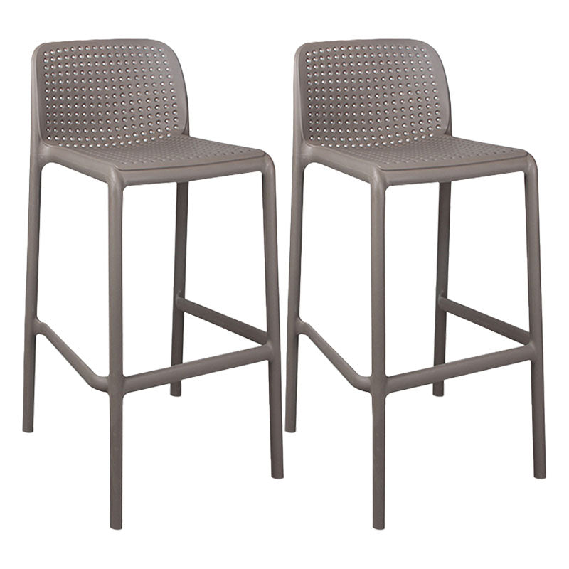 Scandinavia Style Bar-stool Square Seat PP Legs for Kitchen Bar Brown 2 Piece Set Clearhalo 'Bar Furniture' 'Bar Stools' 'bar_stools' 'furn' 'furn_bar_stools' 'furniture_bar_stools' 'Kitchen & Dining Furniture' 'kitchen&dining_furn' 'kitchen' 'kitchen_furn' Furniture' 4575593