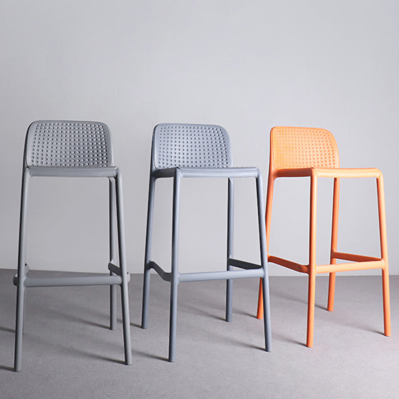 Scandinavia Style Bar-stool Square Seat PP Legs for Kitchen Bar Clearhalo 'Bar Furniture' 'Bar Stools' 'bar_stools' 'furn' 'furn_bar_stools' 'furniture_bar_stools' 'Kitchen & Dining Furniture' 'kitchen&dining_furn' 'kitchen' 'kitchen_furn' Furniture' 4575594