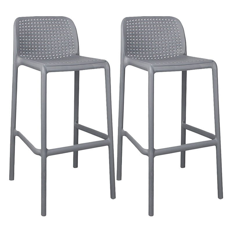 Scandinavia Style Bar-stool Square Seat PP Legs for Kitchen Bar Grey 2 Piece Set Clearhalo 'Bar Furniture' 'Bar Stools' 'bar_stools' 'furn' 'furn_bar_stools' 'furniture_bar_stools' 'Kitchen & Dining Furniture' 'kitchen&dining_furn' 'kitchen' 'kitchen_furn' Furniture' 4575595