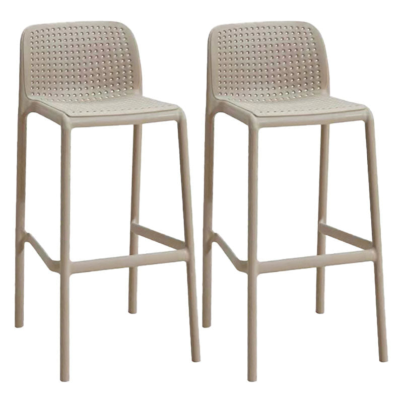 Scandinavia Style Bar-stool Square Seat PP Legs for Kitchen Bar Khaki 2 Piece Set Clearhalo 'Bar Furniture' 'Bar Stools' 'bar_stools' 'furn' 'furn_bar_stools' 'furniture_bar_stools' 'Kitchen & Dining Furniture' 'kitchen&dining_furn' 'kitchen' 'kitchen_furn' Furniture' 4575597