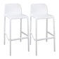 Scandinavia Style Bar-stool Square Seat PP Legs for Kitchen Bar White 2 Piece Set Clearhalo 'Bar Furniture' 'Bar Stools' 'bar_stools' 'furn' 'furn_bar_stools' 'furniture_bar_stools' 'Kitchen & Dining Furniture' 'kitchen&dining_furn' 'kitchen' 'kitchen_furn' Furniture' 4575599