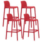 Scandinavia Style Bar-stool Square Seat PP Legs for Kitchen Bar Red 4 Piece Set Clearhalo 'Bar Furniture' 'Bar Stools' 'bar_stools' 'furn' 'furn_bar_stools' 'furniture_bar_stools' 'Kitchen & Dining Furniture' 'kitchen&dining_furn' 'kitchen' 'kitchen_furn' Furniture' 4575603