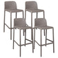 Scandinavia Style Bar-stool Square Seat PP Legs for Kitchen Bar Brown 4 Piece Set Clearhalo 'Bar Furniture' 'Bar Stools' 'bar_stools' 'furn' 'furn_bar_stools' 'furniture_bar_stools' 'Kitchen & Dining Furniture' 'kitchen&dining_furn' 'kitchen' 'kitchen_furn' Furniture' 4575605