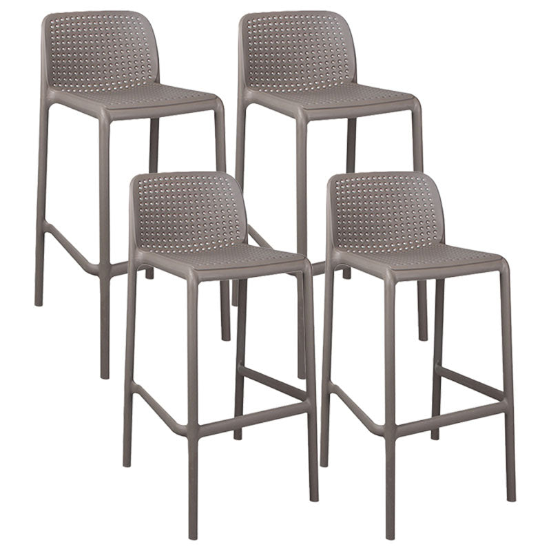 Scandinavia Style Bar-stool Square Seat PP Legs for Kitchen Bar Brown 4 Piece Set Clearhalo 'Bar Furniture' 'Bar Stools' 'bar_stools' 'furn' 'furn_bar_stools' 'furniture_bar_stools' 'Kitchen & Dining Furniture' 'kitchen&dining_furn' 'kitchen' 'kitchen_furn' Furniture' 4575605