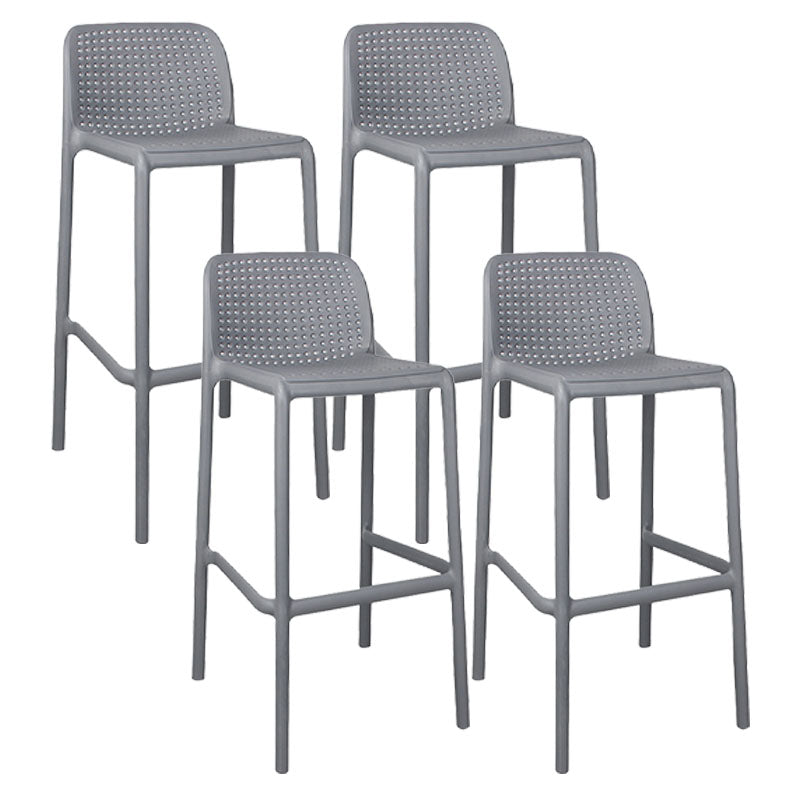 Scandinavia Style Bar-stool Square Seat PP Legs for Kitchen Bar Grey 4 Piece Set Clearhalo 'Bar Furniture' 'Bar Stools' 'bar_stools' 'furn' 'furn_bar_stools' 'furniture_bar_stools' 'Kitchen & Dining Furniture' 'kitchen&dining_furn' 'kitchen' 'kitchen_furn' Furniture' 4575606