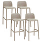 Scandinavia Style Bar-stool Square Seat PP Legs for Kitchen Bar Khaki 4 Piece Set Clearhalo 'Bar Furniture' 'Bar Stools' 'bar_stools' 'furn' 'furn_bar_stools' 'furniture_bar_stools' 'Kitchen & Dining Furniture' 'kitchen&dining_furn' 'kitchen' 'kitchen_furn' Furniture' 4575607
