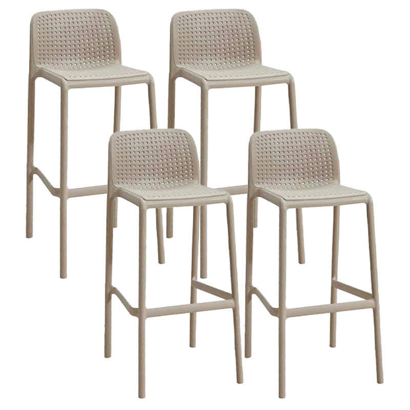 Scandinavia Style Bar-stool Square Seat PP Legs for Kitchen Bar Khaki 4 Piece Set Clearhalo 'Bar Furniture' 'Bar Stools' 'bar_stools' 'furn' 'furn_bar_stools' 'furniture_bar_stools' 'Kitchen & Dining Furniture' 'kitchen&dining_furn' 'kitchen' 'kitchen_furn' Furniture' 4575607