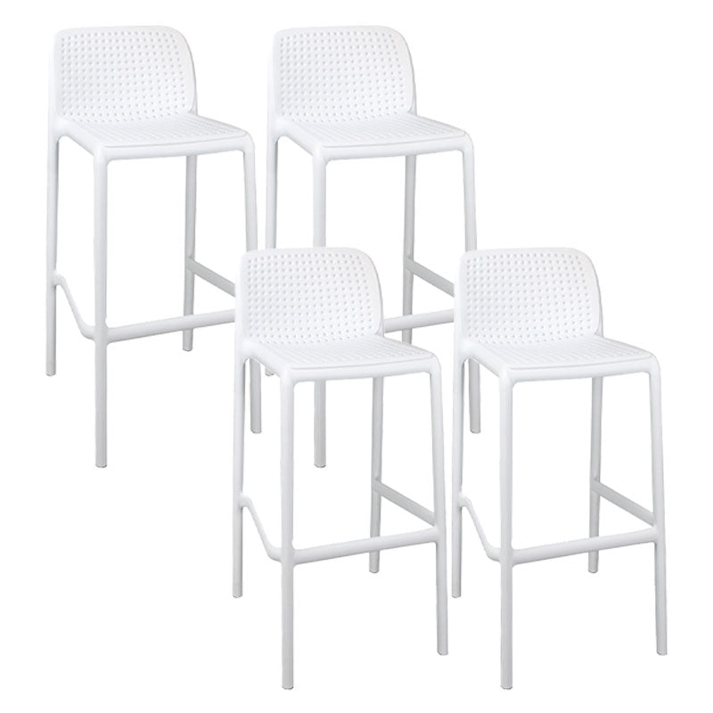 Scandinavia Style Bar-stool Square Seat PP Legs for Kitchen Bar White 4 Piece Set Clearhalo 'Bar Furniture' 'Bar Stools' 'bar_stools' 'furn' 'furn_bar_stools' 'furniture_bar_stools' 'Kitchen & Dining Furniture' 'kitchen&dining_furn' 'kitchen' 'kitchen_furn' Furniture' 4575608