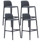 Scandinavia Style Bar-stool Square Seat PP Legs for Kitchen Bar Black 4 Piece Set Clearhalo 'Bar Furniture' 'Bar Stools' 'bar_stools' 'furn' 'furn_bar_stools' 'furniture_bar_stools' 'Kitchen & Dining Furniture' 'kitchen&dining_furn' 'kitchen' 'kitchen_furn' Furniture' 4575609