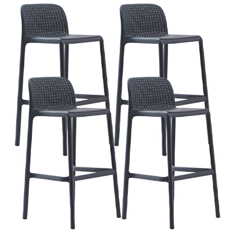 Scandinavia Style Bar-stool Square Seat PP Legs for Kitchen Bar Black 4 Piece Set Clearhalo 'Bar Furniture' 'Bar Stools' 'bar_stools' 'furn' 'furn_bar_stools' 'furniture_bar_stools' 'Kitchen & Dining Furniture' 'kitchen&dining_furn' 'kitchen' 'kitchen_furn' Furniture' 4575609