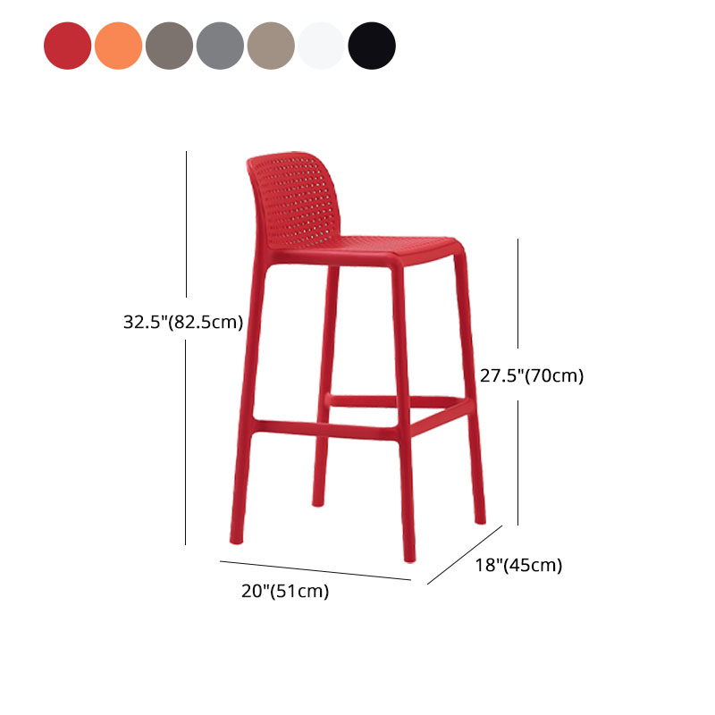 Scandinavia Style Bar-stool Square Seat PP Legs for Kitchen Bar Clearhalo 'Bar Furniture' 'Bar Stools' 'bar_stools' 'furn' 'furn_bar_stools' 'furniture_bar_stools' 'Kitchen & Dining Furniture' 'kitchen&dining_furn' 'kitchen' 'kitchen_furn' Furniture' 4575611