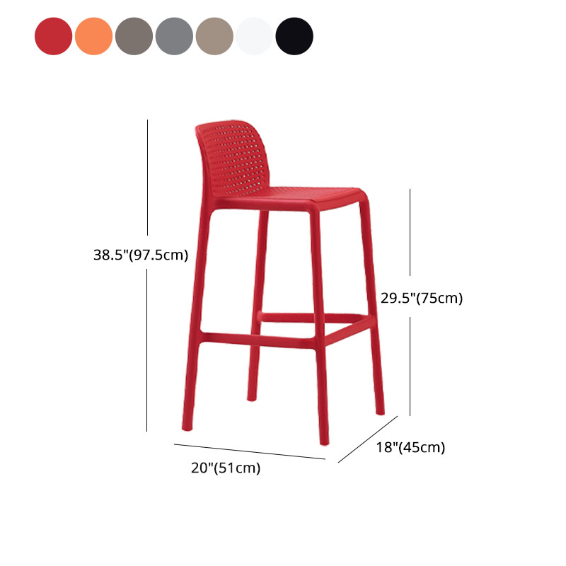 Scandinavia Style Bar-stool Square Seat PP Legs for Kitchen Bar Clearhalo 'Bar Furniture' 'Bar Stools' 'bar_stools' 'furn' 'furn_bar_stools' 'furniture_bar_stools' 'Kitchen & Dining Furniture' 'kitchen&dining_furn' 'kitchen' 'kitchen_furn' Furniture' 4575612