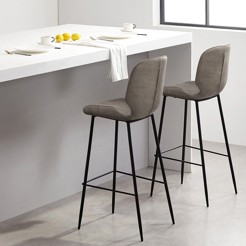 Industrial Style Bar-stool Iron Legs Bucket Leather Seat for Kitchen Bar Clearhalo 'Bar Furniture' 'Bar Stools' 'bar_stools' 'furn' 'furn_bar_stools' 'furniture_bar_stools' 'Kitchen & Dining Furniture' 'kitchen&dining_furn' 'kitchen' 'kitchen_furn' Furniture' 4575613