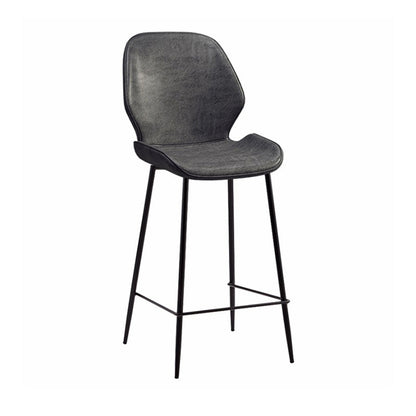 Industrial Style Bar-stool Iron Legs Bucket Leather Seat for Kitchen Bar Dark Gray 1 Piece Counter Stool(26"H) Clearhalo 'Bar Furniture' 'Bar Stools' 'bar_stools' 'furn' 'furn_bar_stools' 'furniture_bar_stools' 'Kitchen & Dining Furniture' 'kitchen&dining_furn' 'kitchen' 'kitchen_furn' Furniture' 4575614