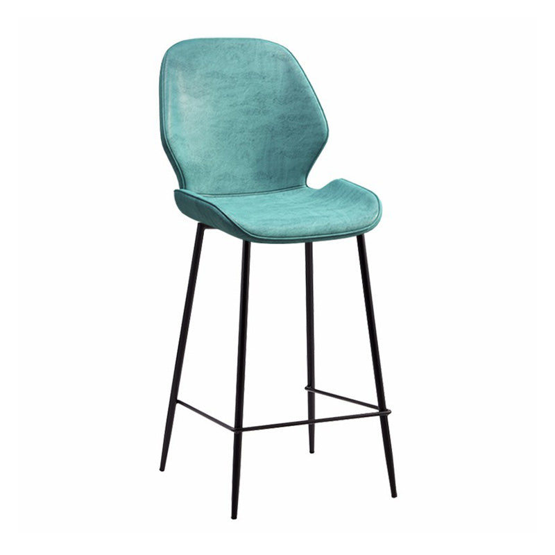 Industrial Style Bar-stool Iron Legs Bucket Leather Seat for Kitchen Bar Blue 1 Piece Counter Stool(26"H) Clearhalo 'Bar Furniture' 'Bar Stools' 'bar_stools' 'furn' 'furn_bar_stools' 'furniture_bar_stools' 'Kitchen & Dining Furniture' 'kitchen&dining_furn' 'kitchen' 'kitchen_furn' Furniture' 4575617