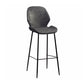 Industrial Style Bar-stool Iron Legs Bucket Leather Seat for Kitchen Bar Dark Gray 1 Piece Bar Stool(30"H) Clearhalo 'Bar Furniture' 'Bar Stools' 'bar_stools' 'furn' 'furn_bar_stools' 'furniture_bar_stools' 'Kitchen & Dining Furniture' 'kitchen&dining_furn' 'kitchen' 'kitchen_furn' Furniture' 4575623