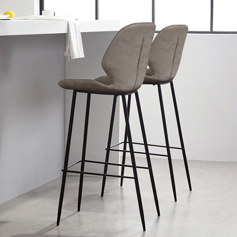 Industrial Style Bar-stool Iron Legs Bucket Leather Seat for Kitchen Bar Clearhalo 'Bar Furniture' 'Bar Stools' 'bar_stools' 'furn' 'furn_bar_stools' 'furniture_bar_stools' 'Kitchen & Dining Furniture' 'kitchen&dining_furn' 'kitchen' 'kitchen_furn' Furniture' 4575627