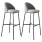 Industrial Style Bar-stool Iron Legs Bucket Leather Seat for Kitchen Bar Grey 2 Piece Set Counter Stool(26"H) Clearhalo 'Bar Furniture' 'Bar Stools' 'bar_stools' 'furn' 'furn_bar_stools' 'furniture_bar_stools' 'Kitchen & Dining Furniture' 'kitchen&dining_furn' 'kitchen' 'kitchen_furn' Furniture' 4575636