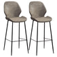Industrial Style Bar-stool Iron Legs Bucket Leather Seat for Kitchen Bar Light Gray 2 Piece Set Bar Stool(30"H) Clearhalo 'Bar Furniture' 'Bar Stools' 'bar_stools' 'furn' 'furn_bar_stools' 'furniture_bar_stools' 'Kitchen & Dining Furniture' 'kitchen&dining_furn' 'kitchen' 'kitchen_furn' Furniture' 4575638