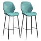 Industrial Style Bar-stool Iron Legs Bucket Leather Seat for Kitchen Bar Blue 2 Piece Set Bar Stool(30"H) Clearhalo 'Bar Furniture' 'Bar Stools' 'bar_stools' 'furn' 'furn_bar_stools' 'furniture_bar_stools' 'Kitchen & Dining Furniture' 'kitchen&dining_furn' 'kitchen' 'kitchen_furn' Furniture' 4575639