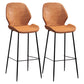 Industrial Style Bar-stool Iron Legs Bucket Leather Seat for Kitchen Bar Orange 2 Piece Set Bar Stool(30"H) Clearhalo 'Bar Furniture' 'Bar Stools' 'bar_stools' 'furn' 'furn_bar_stools' 'furniture_bar_stools' 'Kitchen & Dining Furniture' 'kitchen&dining_furn' 'kitchen' 'kitchen_furn' Furniture' 4575640
