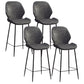 Industrial Style Bar-stool Iron Legs Bucket Leather Seat for Kitchen Bar Dark Gray 4 Piece Set Counter Stool(26"H) Clearhalo 'Bar Furniture' 'Bar Stools' 'bar_stools' 'furn' 'furn_bar_stools' 'furniture_bar_stools' 'Kitchen & Dining Furniture' 'kitchen&dining_furn' 'kitchen' 'kitchen_furn' Furniture' 4575642