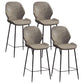Industrial Style Bar-stool Iron Legs Bucket Leather Seat for Kitchen Bar Light Gray 4 Piece Set Counter Stool(26"H) Clearhalo 'Bar Furniture' 'Bar Stools' 'bar_stools' 'furn' 'furn_bar_stools' 'furniture_bar_stools' 'Kitchen & Dining Furniture' 'kitchen&dining_furn' 'kitchen' 'kitchen_furn' Furniture' 4575643