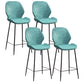 Industrial Style Bar-stool Iron Legs Bucket Leather Seat for Kitchen Bar Blue 4 Piece Set Counter Stool(26"H) Clearhalo 'Bar Furniture' 'Bar Stools' 'bar_stools' 'furn' 'furn_bar_stools' 'furniture_bar_stools' 'Kitchen & Dining Furniture' 'kitchen&dining_furn' 'kitchen' 'kitchen_furn' Furniture' 4575644