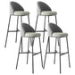 Industrial Style Bar-stool Iron Legs Bucket Leather Seat for Kitchen Bar Grey 4 Piece Set Counter Stool(26"H) Clearhalo 'Bar Furniture' 'Bar Stools' 'bar_stools' 'furn' 'furn_bar_stools' 'furniture_bar_stools' 'Kitchen & Dining Furniture' 'kitchen&dining_furn' 'kitchen' 'kitchen_furn' Furniture' 4575646