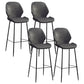 Industrial Style Bar-stool Iron Legs Bucket Leather Seat for Kitchen Bar Dark Gray 4 Piece Set Bar Stool(30"H) Clearhalo 'Bar Furniture' 'Bar Stools' 'bar_stools' 'furn' 'furn_bar_stools' 'furniture_bar_stools' 'Kitchen & Dining Furniture' 'kitchen&dining_furn' 'kitchen' 'kitchen_furn' Furniture' 4575647