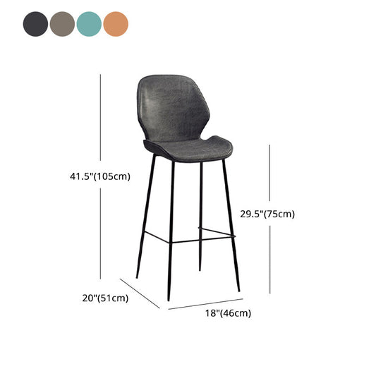 Industrial Style Bar-stool Iron Legs Bucket Leather Seat for Kitchen Bar Clearhalo 'Bar Furniture' 'Bar Stools' 'bar_stools' 'furn' 'furn_bar_stools' 'furniture_bar_stools' 'Kitchen & Dining Furniture' 'kitchen&dining_furn' 'kitchen' 'kitchen_furn' Furniture' 4575652