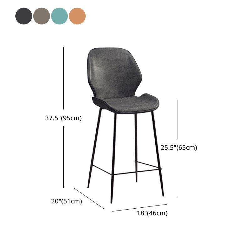 Industrial Style Bar-stool Iron Legs Bucket Leather Seat for Kitchen Bar Clearhalo 'Bar Furniture' 'Bar Stools' 'bar_stools' 'furn' 'furn_bar_stools' 'furniture_bar_stools' 'Kitchen & Dining Furniture' 'kitchen&dining_furn' 'kitchen' 'kitchen_furn' Furniture' 4575653